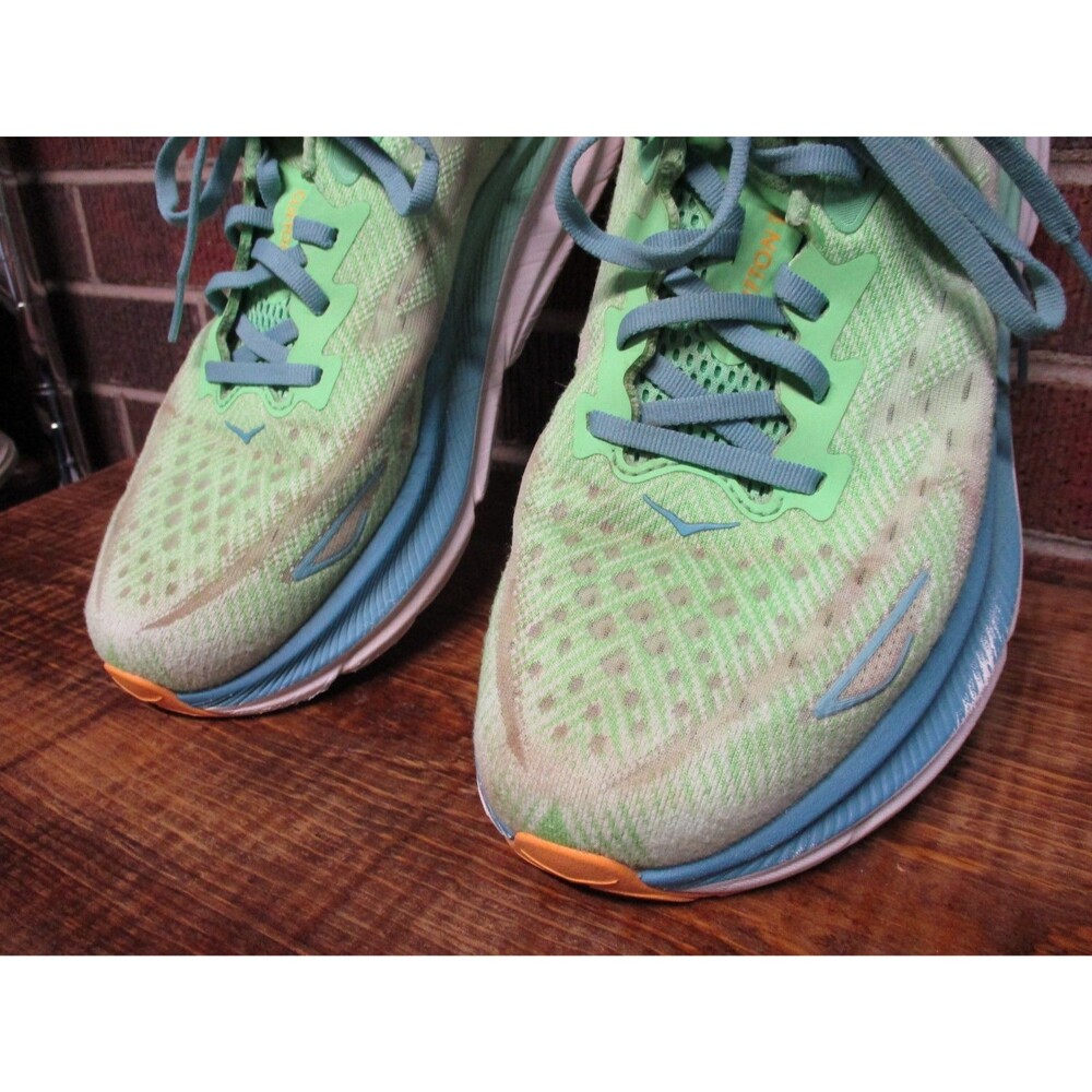 Hoka One One Mens Clifton 9 Green 1127895 ZLGL Shoes Running Sneakers 9.5 D - Picture 8 of 16